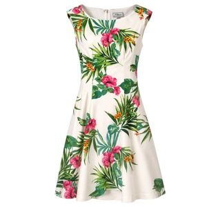 J Howard Tropical Resortcore Floral Dress Womens Size 10 Coastal Vacation Chic
